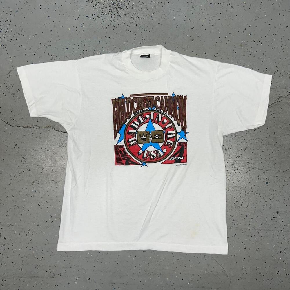 VTG 90s Field Crest Cannon USA white tee